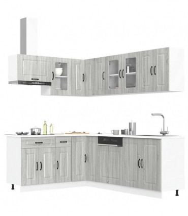 vidaXL 11 Piece Kitchen Cabinet Set Kalmar Grey Sonoma Engineered Wood