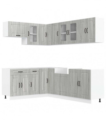 vidaXL 11 Piece Kitchen Cabinet Set Kalmar Grey Sonoma Engineered Wood