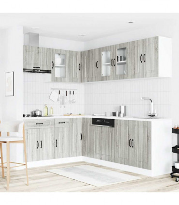 vidaXL 11 Piece Kitchen Cabinet Set Kalmar Grey Sonoma Engineered Wood