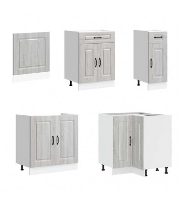 vidaXL 11 Piece Kitchen Cabinet Set Kalmar Grey Sonoma Engineered Wood