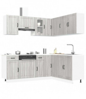 vidaXL 11 Piece Kitchen Cabinet Set Kalmar Grey Sonoma Engineered Wood