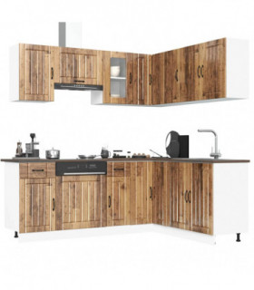 vidaXL 11 Piece Kitchen Cabinet Set Kalmar Old Wood Engineered Wood