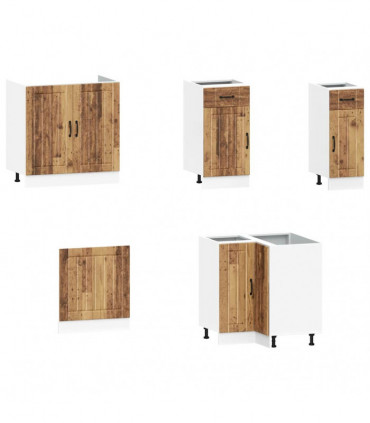 vidaXL 11 Piece Kitchen Cabinet Set Kalmar Old Wood Engineered Wood