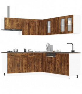 vidaXL 11 Piece Kitchen Cabinet Set Kalmar Smoked Oak Engineered Wood