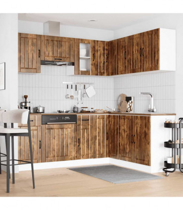 vidaXL 11 Piece Kitchen Cabinet Set Kalmar Smoked Oak Engineered Wood