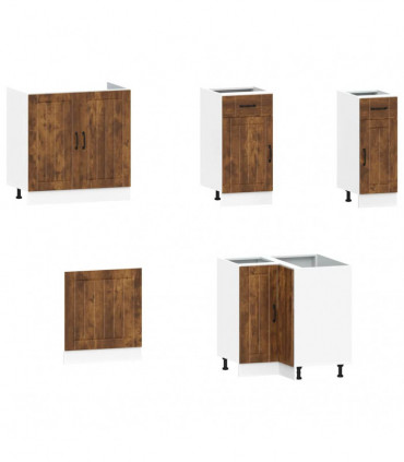 vidaXL 11 Piece Kitchen Cabinet Set Kalmar Smoked Oak Engineered Wood