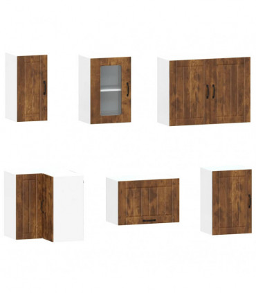 vidaXL 11 Piece Kitchen Cabinet Set Kalmar Smoked Oak Engineered Wood