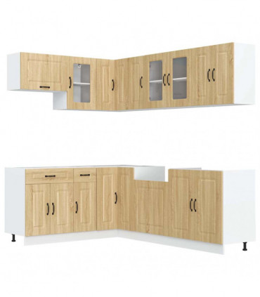 vidaXL 11 Piece Kitchen Cabinet Set Kalmar Sonoma Oak Engineered Wood