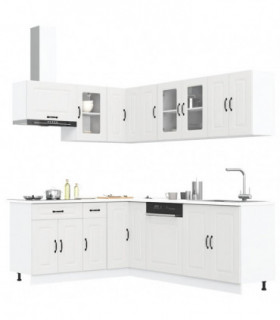 vidaXL 11 Piece Kitchen Cabinet Set Kalmar White Engineered Wood