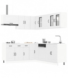vidaXL 11 Piece Kitchen Cabinet Set Kalmar White Engineered Wood