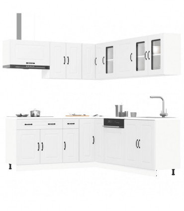 vidaXL 11 Piece Kitchen Cabinet Set Kalmar White Engineered Wood