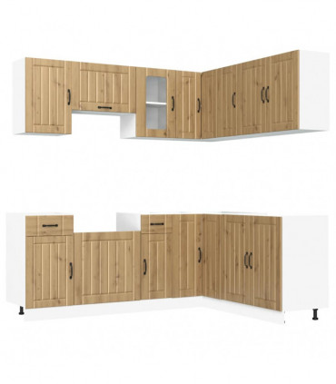 vidaXL 11 Piece Kitchen Cabinet Set Lucca Artisan Oak Engineered Wood