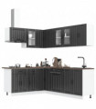 vidaXL 11 Piece Kitchen Cabinet Set Lucca Black Engineered Wood