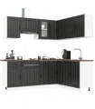 vidaXL 11 Piece Kitchen Cabinet Set Lucca Black Engineered Wood