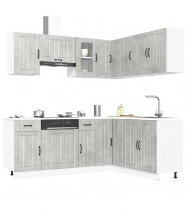vidaXL 11 Piece Kitchen Cabinet Set Lucca Concrete Grey Engineered Wood