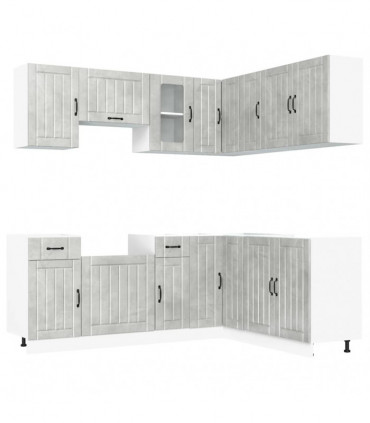 vidaXL 11 Piece Kitchen Cabinet Set Lucca Concrete Grey Engineered Wood