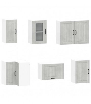 vidaXL 11 Piece Kitchen Cabinet Set Lucca Concrete Grey Engineered Wood