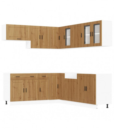 vidaXL 11 Piece Kitchen Cabinet Set Porto Artisan Oak Engineered Wood