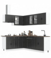 vidaXL 11 Piece Kitchen Cabinet Set Porto Black Engineered Wood