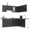 vidaXL 11 Piece Kitchen Cabinet Set Porto Black Engineered Wood