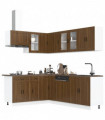 vidaXL 11 Piece Kitchen Cabinet Set Porto Brown Oak Engineered Wood