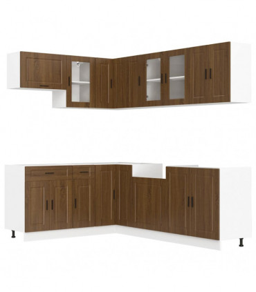 vidaXL 11 Piece Kitchen Cabinet Set Porto Brown Oak Engineered Wood
