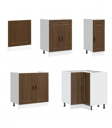 vidaXL 11 Piece Kitchen Cabinet Set Porto Brown Oak Engineered Wood