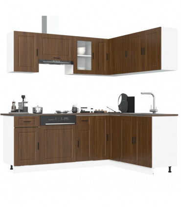 vidaXL 11 Piece Kitchen Cabinet Set Porto Brown Oak Engineered Wood