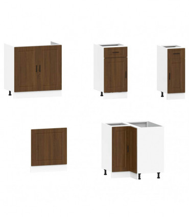 vidaXL 11 Piece Kitchen Cabinet Set Porto Brown Oak Engineered Wood