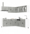 vidaXL 11 Piece Kitchen Cabinet Set Porto Concrete Grey Engineered Wood