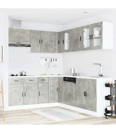 vidaXL 11 Piece Kitchen Cabinet Set Porto Concrete Grey Engineered Wood