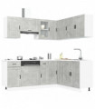 vidaXL 11 Piece Kitchen Cabinet Set Porto Concrete Grey Engineered Wood