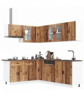 vidaXL 11 Piece Kitchen Cabinet Set Porto Old Wood Engineered Wood