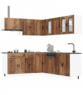 vidaXL 11 Piece Kitchen Cabinet Set Porto Old Wood Engineered Wood