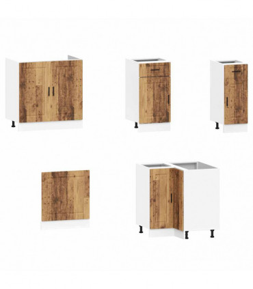 vidaXL 11 Piece Kitchen Cabinet Set Porto Old Wood Engineered Wood