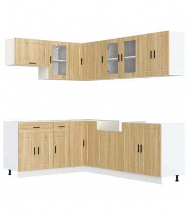 vidaXL 11 Piece Kitchen Cabinet Set Porto Sonoma Oak Engineered Wood
