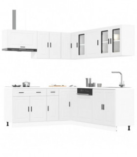 vidaXL 11 Piece Kitchen Cabinet Set Porto White Engineered Wood