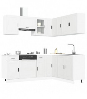 vidaXL 11 Piece Kitchen Cabinet Set Porto White Engineered Wood