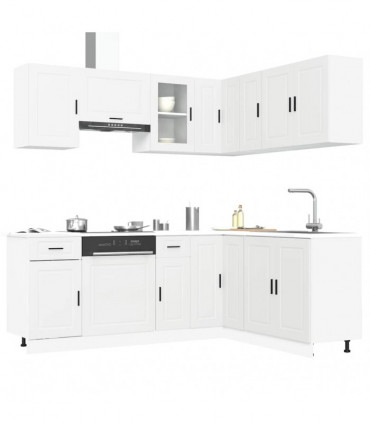 vidaXL 11 Piece Kitchen Cabinet Set Porto White Engineered Wood