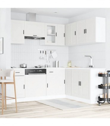 vidaXL 11 Piece Kitchen Cabinet Set Porto White Engineered Wood