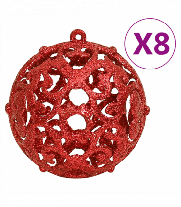 vidaXL 111 Piece Christmas Bauble Set Red Polystyrene