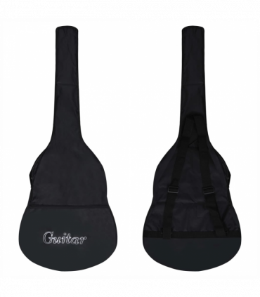 vidaXL 12 Piece Classical Guitar Beginner Set Black 4/4 39"