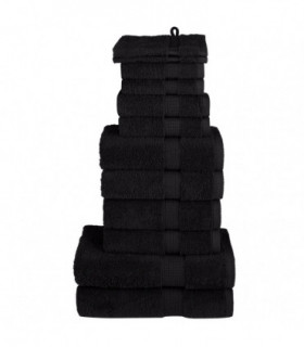 vidaXL 12 Piece Premium Towel Set Black 600 gsm 100% Cotton