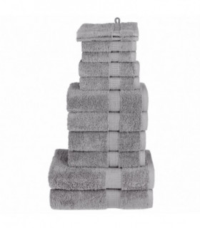 vidaXL 12 Piece Premium Towel Set Grey 600 gsm 100% Cotton