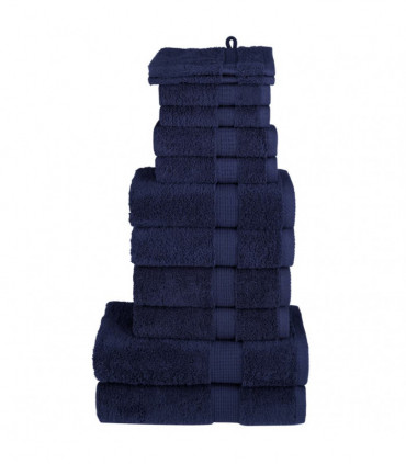 vidaXL 12 Piece Premium Towel Set Navy Blue 600 gsm 100% Cotton