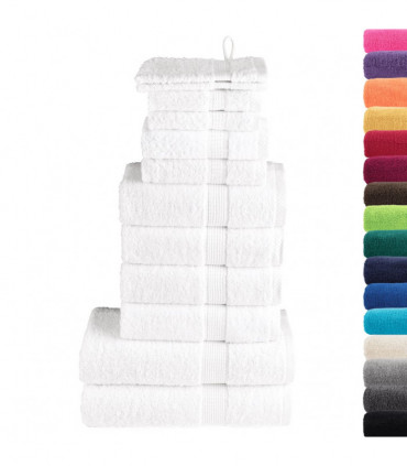 vidaXL 12 Piece Premium Towel Set White 600 gsm 100% Cotton