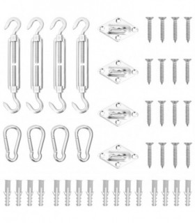 vidaXL 12 Piece Sunshade Sail Accessory Set Stainless Steel