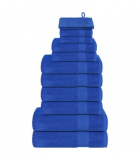 vidaXL 12 Piece Towel Set Blue 360 gsm 100% Cotton