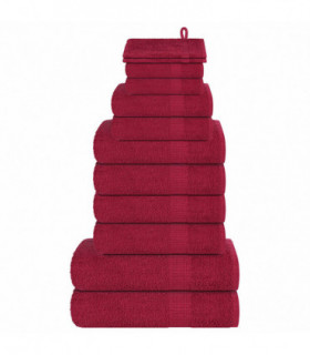 vidaXL 12 Piece Towel Set Bordeaux 360 gsm 100% Cotton