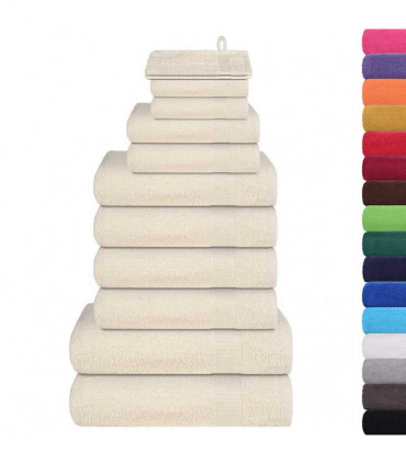 vidaXL 12 Piece Towel Set Cream 360 gsm 100% Cotton